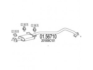MTS 01.56710 vidurinis duslintuvas 
 Išmetimo sistema -> Duslintuvas
201009C101