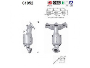 AS 61052 katalizatoriaus keitiklis 
 Išmetimo sistema -> Katalizatoriaus keitiklis
2851037530, 2851037530