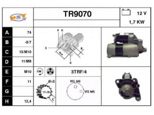 SNRA TR9070 starteris 
 Elektros įranga -> Starterio sistema -> Starteris
8200225336