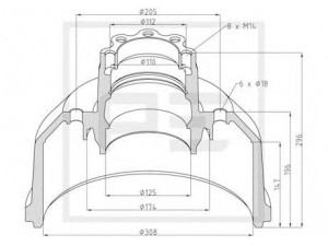 PE Automotive 016.477-00A stabdžių būgnas 
 Stabdžių sistema -> Būgninis stabdys -> Stabdžių būgnas
674 356 07 02, 674 356 13 02