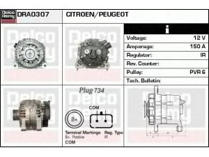 DELCO REMY DRA0307 kintamosios srovės generatorius 
 Elektros įranga -> Kint. sr. generatorius/dalys -> Kintamosios srovės generatorius
5705CA, 9646452480, 9649846780