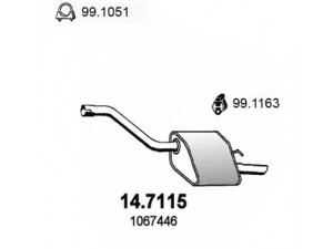 ASSO 14.7115 galinis duslintuvas 
 Išmetimo sistema -> Duslintuvas
1067446, 1067478, 1121647, 1230587