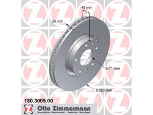 ZIMMERMANN 180.3005.00 stabdžių diskas 
 Dviratė transporto priemonės -> Stabdžių sistema -> Stabdžių diskai / priedai
4246.F4, 4246.F6, 4246.N8, 95 661 813