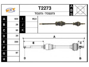 SNRA T2273 kardaninis velenas