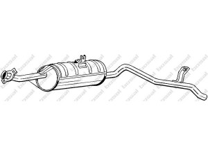 BOSAL 280-025 vidurinis duslintuvas 
 Išmetimo sistema -> Duslintuvas
14300-83011, 14300-83310