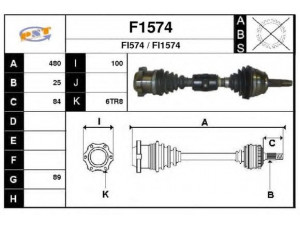 SNRA F1574 kardaninis velenas 
 Ratų pavara -> Kardaninis velenas
1600012628, 186AW.1AA.E, 46538020