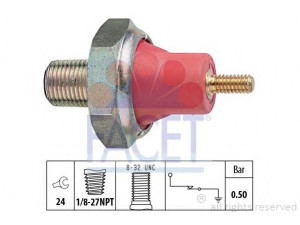 FACET 7.0031 alyvos slėgio jungiklis 
 Variklis -> Variklio elektra
6 090 246, 6 163 243, 6 703 036