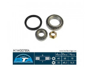 BTA H1W007BTA rato guolio komplektas 
 Ašies montavimas/vairavimo mechanizmas/ratai -> Rato stebulė/montavimas -> Rato guolis