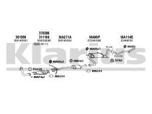 KLARIUS 570110U išmetimo sistema 
 Išmetimo sistema -> Išmetimo sistema, visa