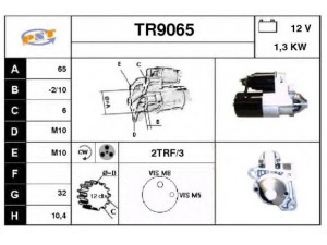 SNRA TR9065 starteris 
 Elektros įranga -> Starterio sistema -> Starteris
M0T91581, 8200227092