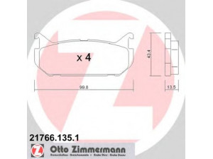 ZIMMERMANN 21766.135.1 stabdžių trinkelių rinkinys, diskinis stabdys 
 Techninės priežiūros dalys -> Papildomas remontas
3395842, 3898005, G5Y52643Z, G5Y62643ZA