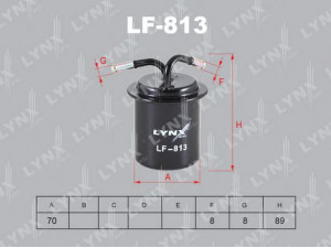LYNXauto LF-813 kuro filtras 
 Techninės priežiūros dalys -> Papildomas remontas
42072-AA010, 42072-AA011, 42072-AA200