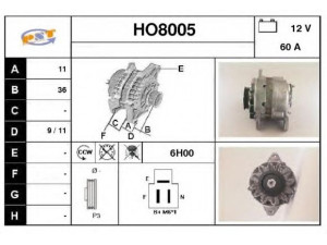 SNRA HO8005 kintamosios srovės generatorius
31100PE8601