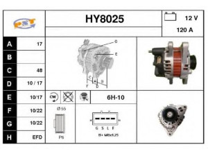 SNRA HY8025 kintamosios srovės generatorius 
 Elektros įranga -> Kint. sr. generatorius/dalys -> Kintamosios srovės generatorius
3730039010, 3730039400, 3730039405