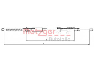 METZGER 10.6028 trosas, stovėjimo stabdys 
 Stabdžių sistema -> Valdymo svirtys/trosai
4745.G0, 96145740, 9614574080