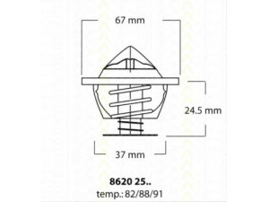 TRISCAN 8620 2591 termostatas, aušinimo skystis 
 Aušinimo sistema -> Termostatas/tarpiklis -> Thermostat
035 121 113 A, 035 121 113 B, 067 121 113