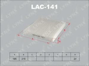 LYNXauto LAC-141 filtras, salono oras 
 Techninės priežiūros dalys -> Techninės priežiūros intervalai
08975-K1000, 72880-AJ000, 72880-AJ0009P