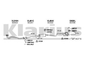 KLARIUS 390351U išmetimo sistema 
 Išmetimo sistema -> Išmetimo sistema, visa