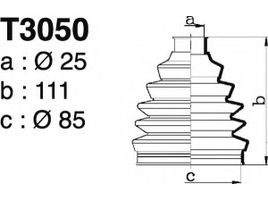 DEPA T3050 gofruotoji membrana, kardaninis velenas 
 Ratų pavara -> Gofruotoji membrana
4F0498203, 8E0498203