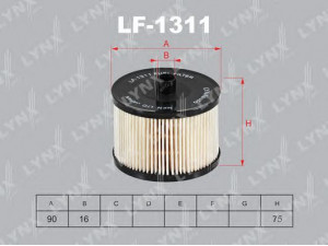 LYNXauto LF-1311 kuro filtras 
 Techninės priežiūros dalys -> Papildomas remontas
1313852, 1318563, 3M5Q9176AA, 8653668