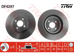 TRW DF4297 stabdžių diskas 
 Dviratė transporto priemonės -> Stabdžių sistema -> Stabdžių diskai / priedai
1134864, 1M501125AA