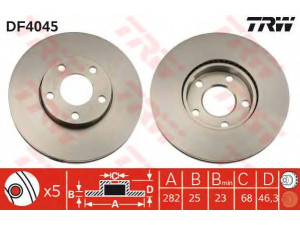 TRW DF4045 stabdžių diskas 
 Dviratė transporto priemonės -> Stabdžių sistema -> Stabdžių diskai / priedai
8E0615301A, 8E0615301C