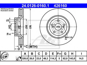 ATE 24.0126-0160.1 stabdžių diskas 
 Dviratė transporto priemonės -> Stabdžių sistema -> Stabdžių diskai / priedai
43512-05090