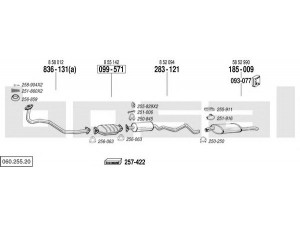 BOSAL 060.255.20 išmetimo sistema 
 Išmetimo sistema -> Išmetimo sistema, visa