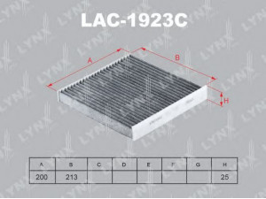 LYNXauto LAC-1923C filtras, salono oras 
 Techninės priežiūros dalys -> Techninės priežiūros intervalai
1745605, 1748479