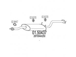 MTS 01.50437 vidurinis duslintuvas 
 Išmetimo sistema -> Duslintuvas
287004A250