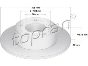 TOPRAN 207 071 stabdžių diskas 
 Dviratė transporto priemonės -> Stabdžių sistema -> Stabdžių diskai / priedai
4320 600 QAA, 09111045, 44 03 045