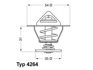 WAHLER 4264.84D termostatas, aušinimo skystis 
 Aušinimo sistema -> Termostatas/tarpiklis -> Thermostat
030 121 113 B, 030 121 113 B, 030 121 113