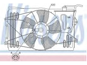 NISSENS 85232 ventiliatorius, radiatoriaus 
 Aušinimo sistema -> Oro aušinimas
16361-0D090, 16361-21060, 16363-0D040