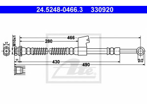 ATE 24.5248-0466.3 stabdžių žarnelė 
 Stabdžių sistema -> Stabdžių žarnelės
58731-1C000, 58731-1C050