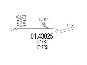 MTS 01.43025 išleidimo kolektorius 
 Išmetimo sistema -> Išmetimo vamzdžiai
1717R2, 1717R2