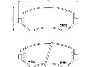 HELLA 8DB 355 010-051 stabdžių trinkelių rinkinys, diskinis stabdys 
 Techninės priežiūros dalys -> Papildomas remontas
5019984AA, 5066427AA, 5096349AA