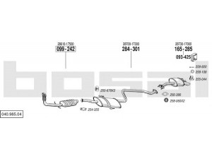 BOSAL 040.985.04 išmetimo sistema 
 Išmetimo sistema -> Išmetimo sistema, visa