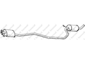 BOSAL 291-651 vidurinis duslintuvas 
 Išmetimo sistema -> Duslintuvas
5028002, 6749043