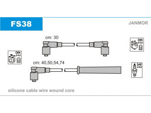 JANMOR FS38 uždegimo laido komplektas 
 Kibirkšties / kaitinamasis uždegimas -> Uždegimo laidai/jungtys
1953308