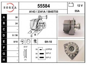 EAI 55584 kintamosios srovės generatorius 
 Elektros įranga -> Kint. sr. generatorius/dalys -> Kintamosios srovės generatorius
069903023