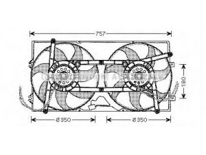 PRASCO VW7504 ventiliatorius, radiatoriaus 
 Aušinimo sistema -> Oro aušinimas
701121207C
