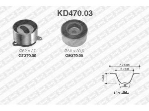 SNR KD470.03 paskirstymo diržo komplektas 
 Techninės priežiūros dalys -> Papildomas remontas
FE1H-12-700A, FE1H-12-730A