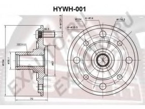 ASVA HYWH-001 rato stebulė 
 Ašies montavimas/vairavimo mechanizmas/ratai -> Rato stebulė/montavimas -> Rato stebulė
51750-24500