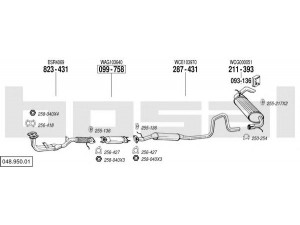 BOSAL 048.950.01 išmetimo sistema 
 Išmetimo sistema -> Išmetimo sistema, visa