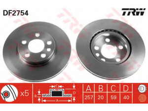 TRW DF2754 stabdžių diskas 
 Dviratė transporto priemonės -> Stabdžių sistema -> Stabdžių diskai / priedai
4246H9, 4249C7, 4249L4, 0001312833080