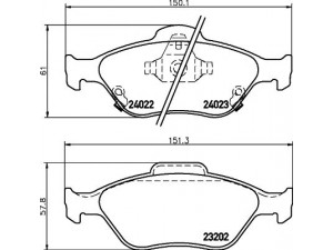 HELLA PAGID 8DB 355 006-721 stabdžių trinkelių rinkinys, diskinis stabdys 
 Techninės priežiūros dalys -> Papildomas remontas
044650D050, 04465YZZDS