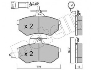 METELLI 22-0148-4 stabdžių trinkelių rinkinys, diskinis stabdys 
 Techninės priežiūros dalys -> Papildomas remontas
T11-3501080, T113501080