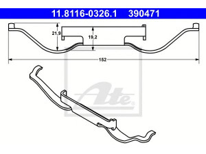 ATE 11.8116-0326.1 spyruoklė, stabdžių apkaba 
 Stabdžių sistema -> Stabdžių matuoklis -> Stabdžių dalys
16 098 979 80, 1138654, YM21-2B486-BA