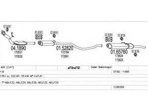 MTS C260258006160 išmetimo sistema 
 Išmetimo sistema -> Išmetimo sistema, visa