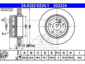 ATE 24.0322-0224.1 stabdžių diskas 
 Dviratė transporto priemonės -> Stabdžių sistema -> Stabdžių diskai / priedai
34 21 3 332 217